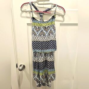 Boho Print Sundress by 435 | Size 14 | Sleeveless High Low Rayon Dress. Xxs
